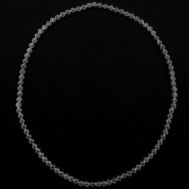 Collier diamant noir 17 carats or blanc Perle de diamants