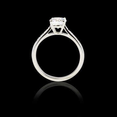 Solitaire diamant pavage rubis or blanc Angela