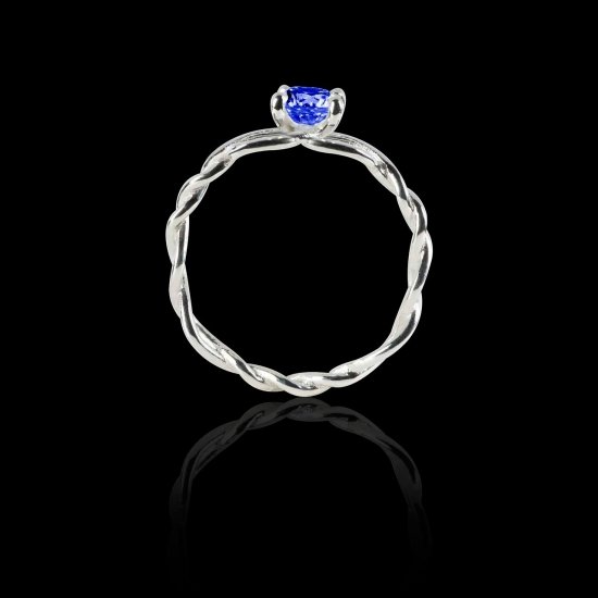 Bague saphir bleu Entrelassée