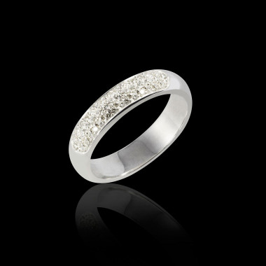 Alliance de mariage pavage diamant 0,7 carat platine Saturne