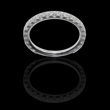 Alliance de mariage pavage diamant 0,7 carat or blanc Emilie