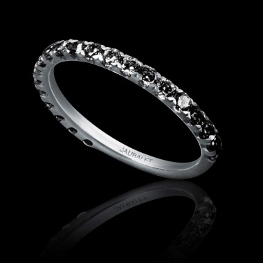 Alliance de mariage pavage diamant 0,5 carat or blanc Emilie