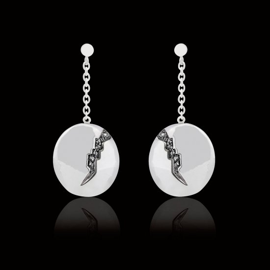 Boucles d'oreilles diamant noir Quake