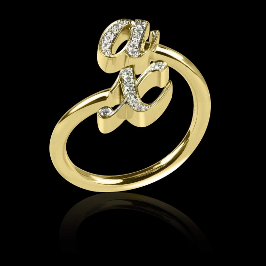 Alliance de mariage pavage diamant 0,6 carat or jaune You&Me