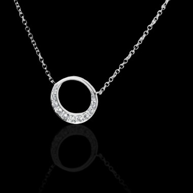 Pendentif pavage diamant or blanc 18 K (4 g) Clair de Lune