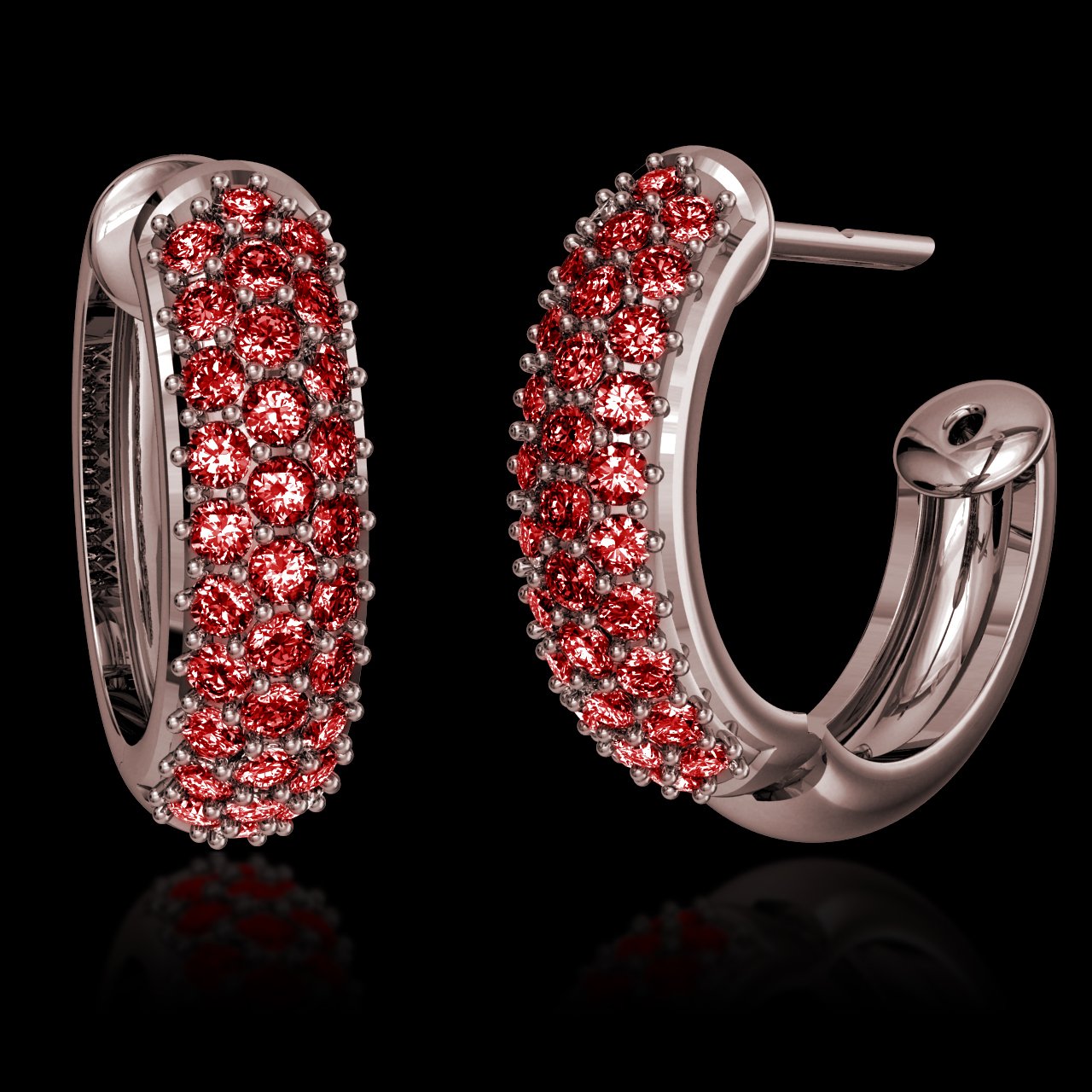 bijoux artisanaux rubis | boucles d'oreilles artisanales | Jaubalet