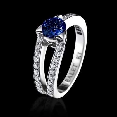 bague saphir bleu 1 carat plena luna