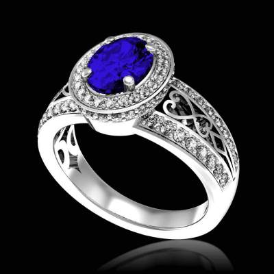 bague saphir bleu 1 carat tsarine